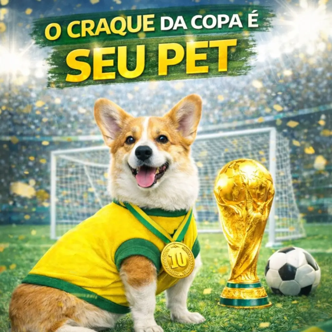 Roupinha Pet Brasil - O craque da copa é seu pet
